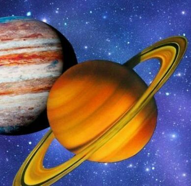 Соединения Сатурна и Юпитера на небе.